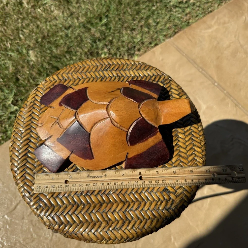 Carved Ironwood Sea Turtle Dark Wood Handmade Figurine Beach Decor